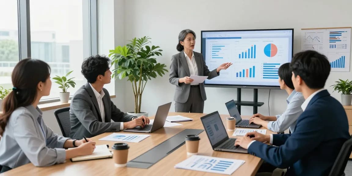 Audit Services in Dubai team collaborating in a modern office setting discussing financial strategies.