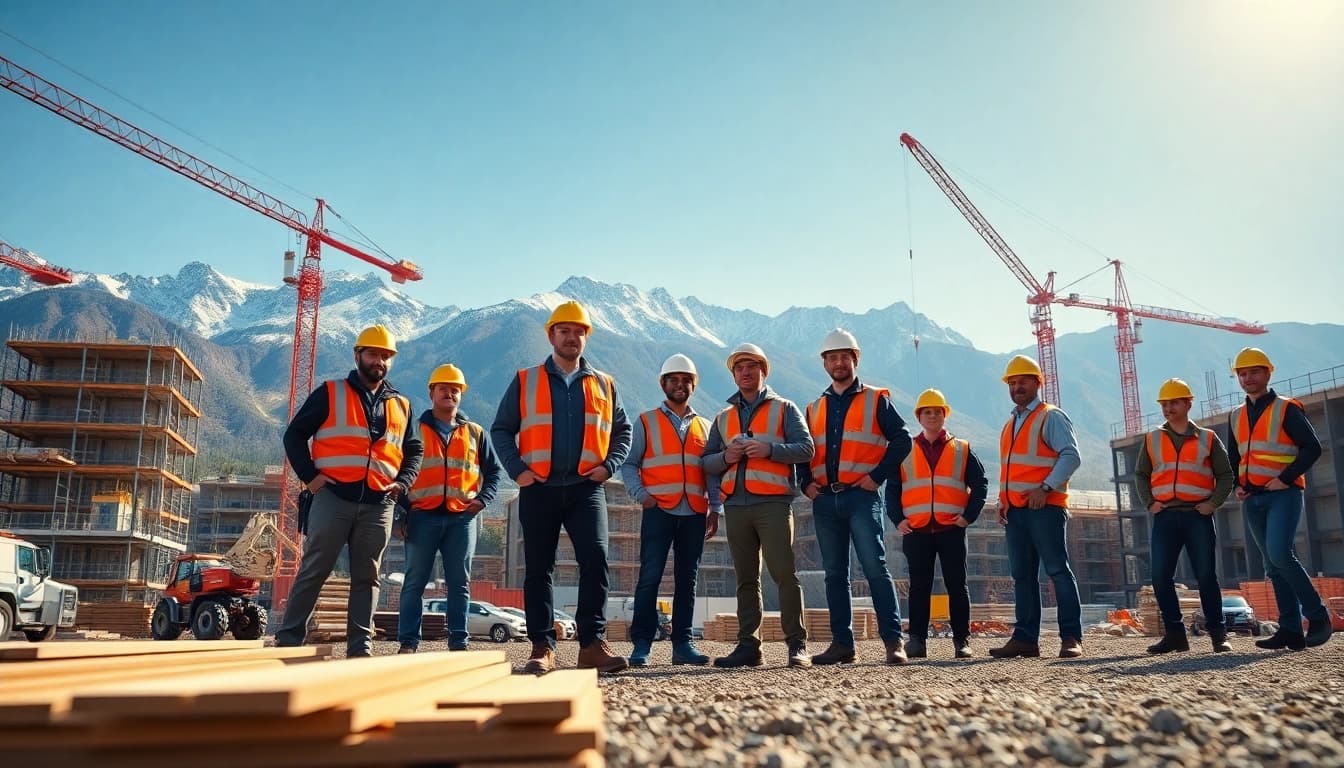 Boosting construction company membership colorado by showcasing engaged professionals in an active site.