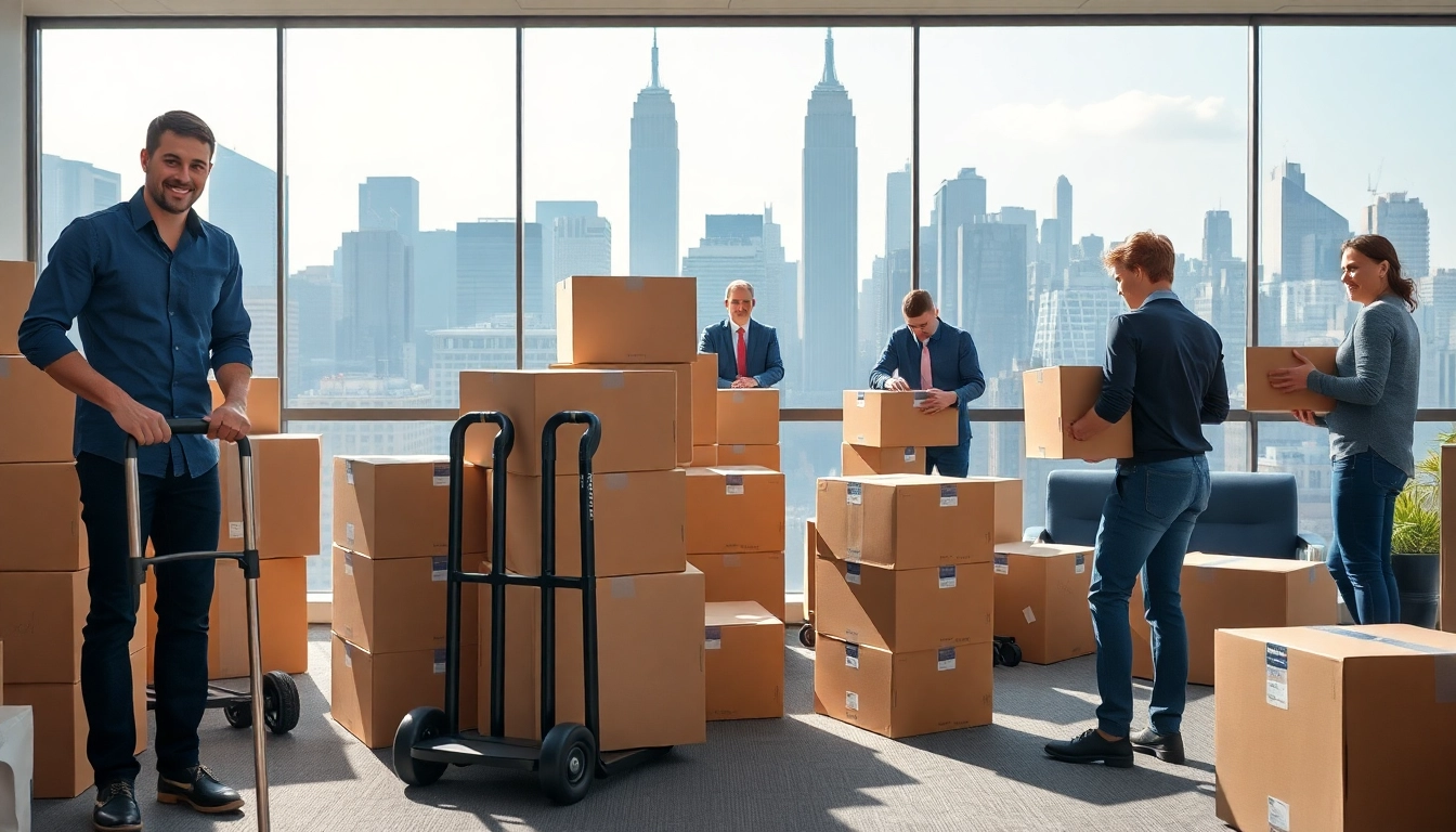 Engaging view of Office Moving Services NYC showcasing a professional moving team in action.