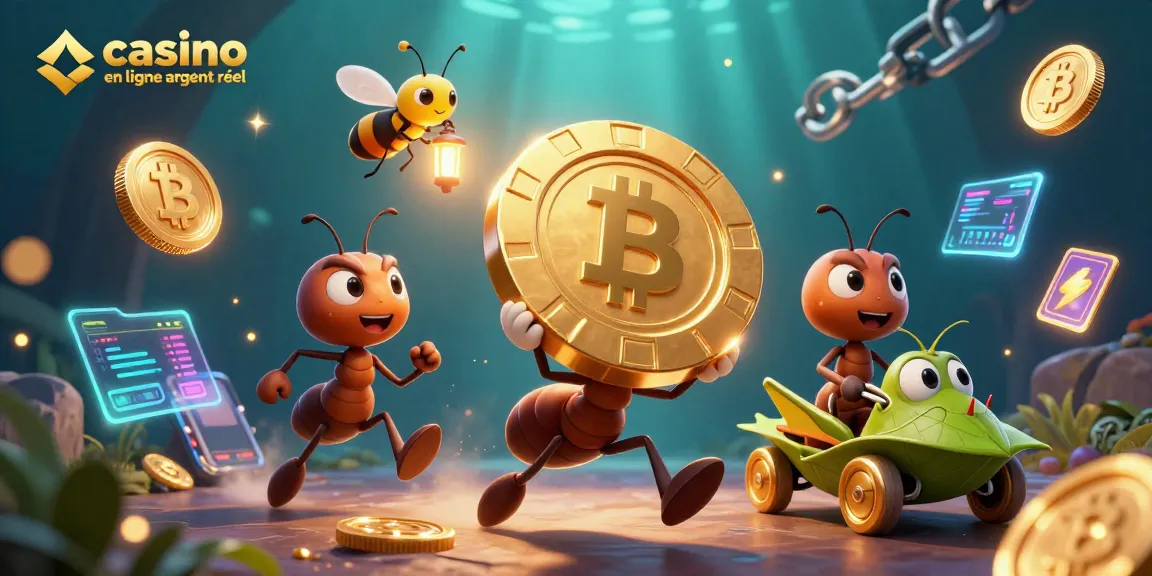 Découvrez des gains au casino en ligne argent réel avec des personnages animés créatifs dans une scène dynamique.