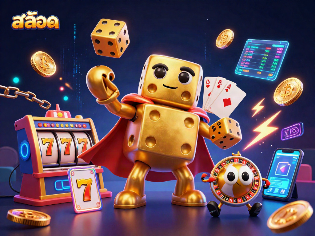 Engage in thrilling สล็อต gameplay with golden dice characters and dynamic casino elements.