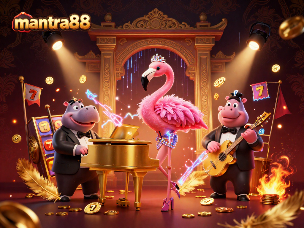 Experience the excitement of mantra88 with vibrant casino elements and dynamic characters in action.