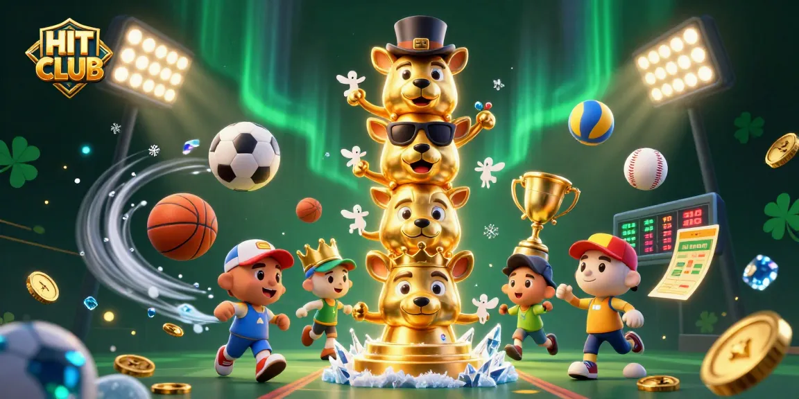 Engage in thrilling sports betting with HIT CLUB and dynamic casino elements in a vibrant scene.