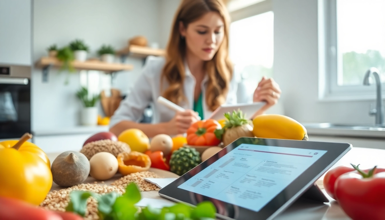 Creating an initial nutrition plan with fresh ingredients and healthy meal options.