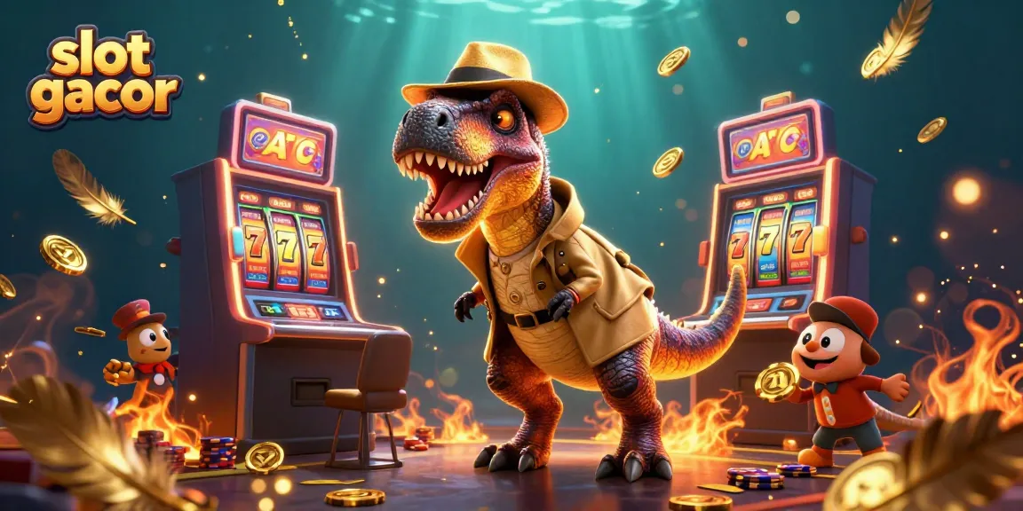 Engage with slot gacor wins as a velociraptor tries to blend in at the slots.