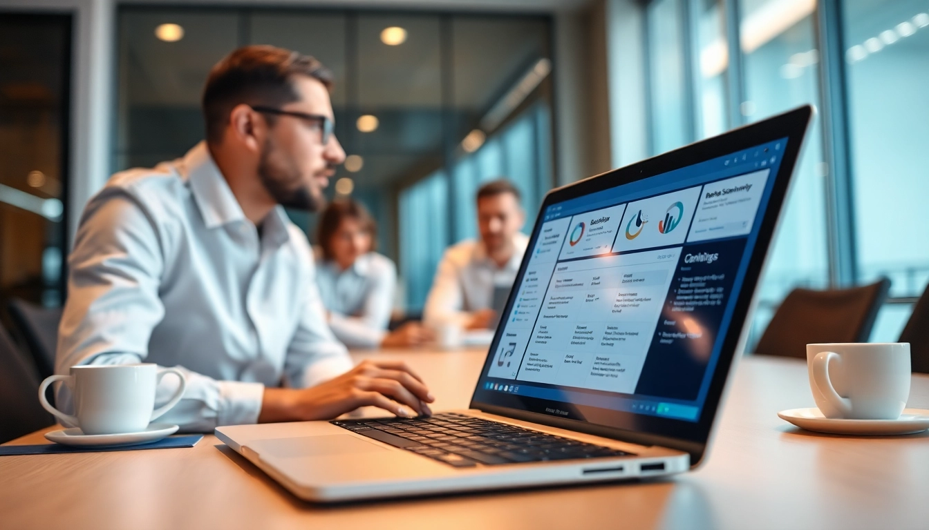 AI that handles meeting follow ups with a professional digital assistant in a modern workspace.