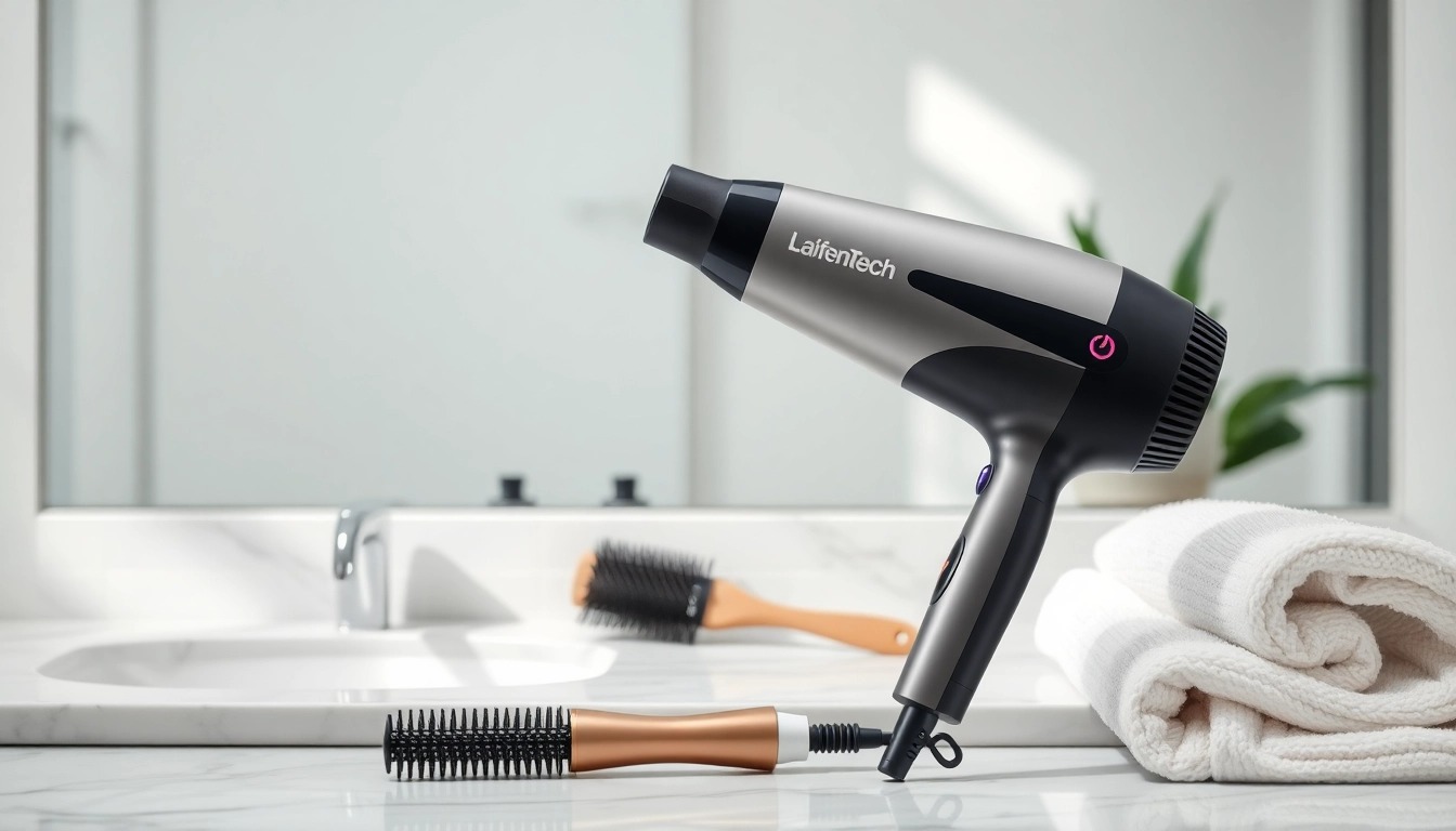 Experience the Laifentech hair dryer, a powerful tool designed for fast and effective styling.
