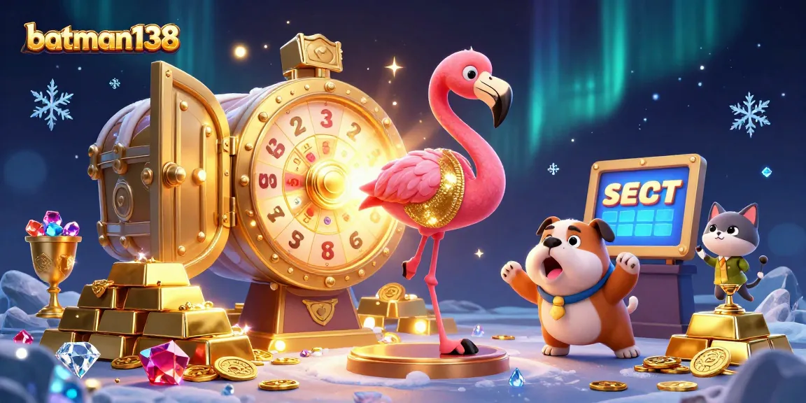 Spin the prize wheel with batman138, featuring excitement and gold treasures in a vibrant casino scene.