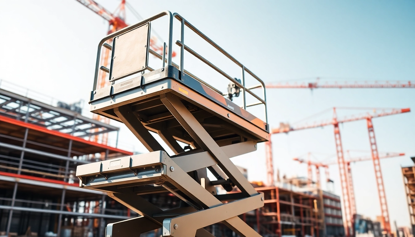 Deploying a scissor lift for efficient vertical access on a construction site.