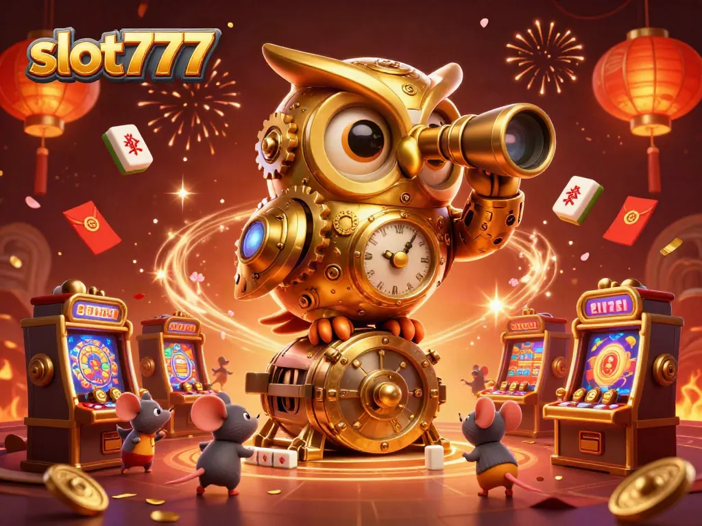 Bermain slot777 dan rasakan keseruan mesin slot dengan simbol keberuntungan dan koin emas berterbangan.