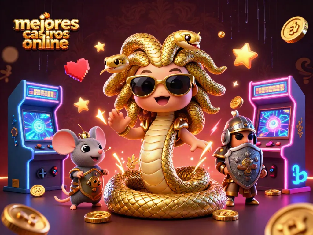 Mejores casinos online: disfruta de un mundo de juegos emocionantes en esta ilustración vibrante.