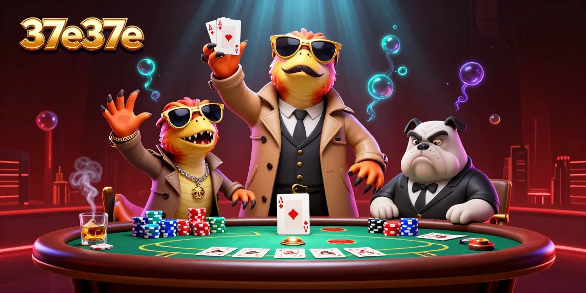 Os raptors de 37e37e tentam entrar em um cassino VIP, rodeados por fichas e cartas.