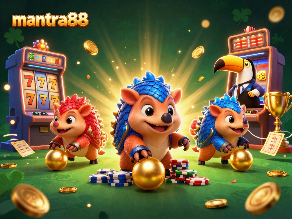 Experience thrilling jackpots at mantra88 with lively pangolins, vibrant slot elements, and high-stakes action.