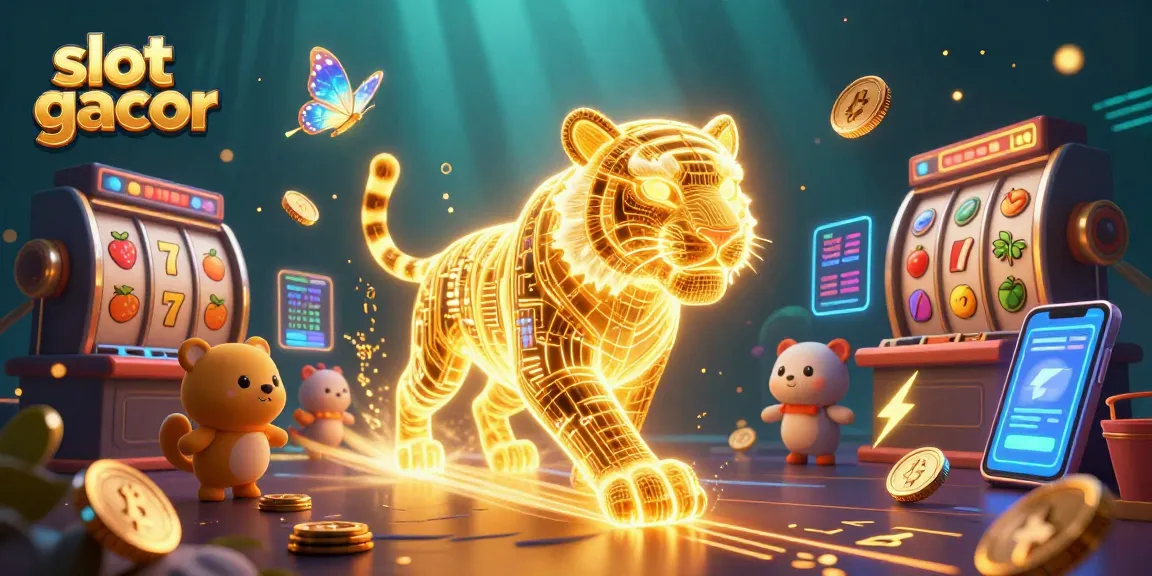 Experience thrilling excitement at slot gacor with glowing slot reels and vibrant casino elements.