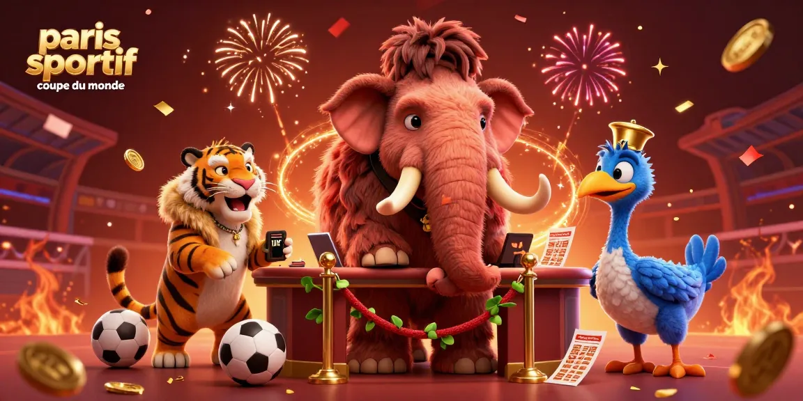 Image illustrant des paris sportifs à l'occasion de la coupe du monde avec des personnages animaliers captivants.