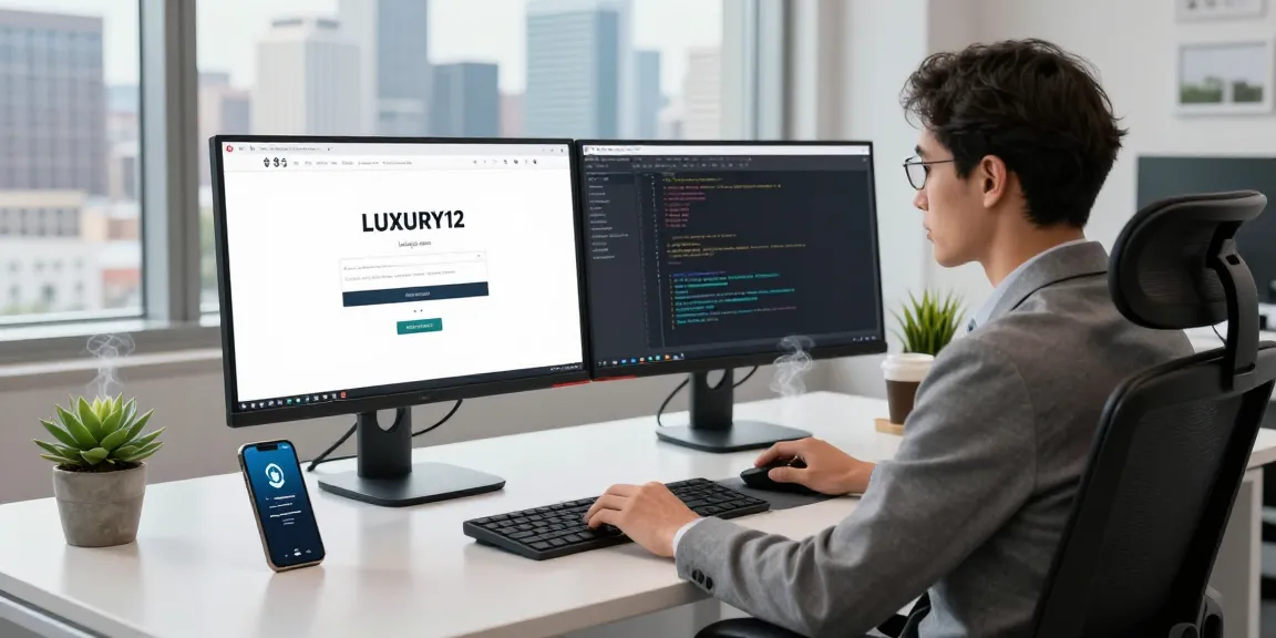 Proses LUXURY12 Login di lingkungan kantor modern dengan komputer canggih.