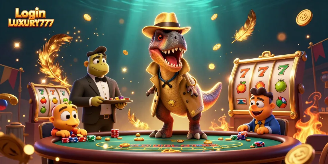 Login LUXURY777 memperlihatkan velociraptor yang menyamar di meja blackjack sambil mencuri perhatian dan chip.