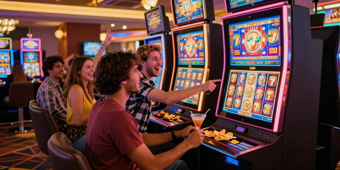 Exciting slot 777 gaming experience with friends in a casino
