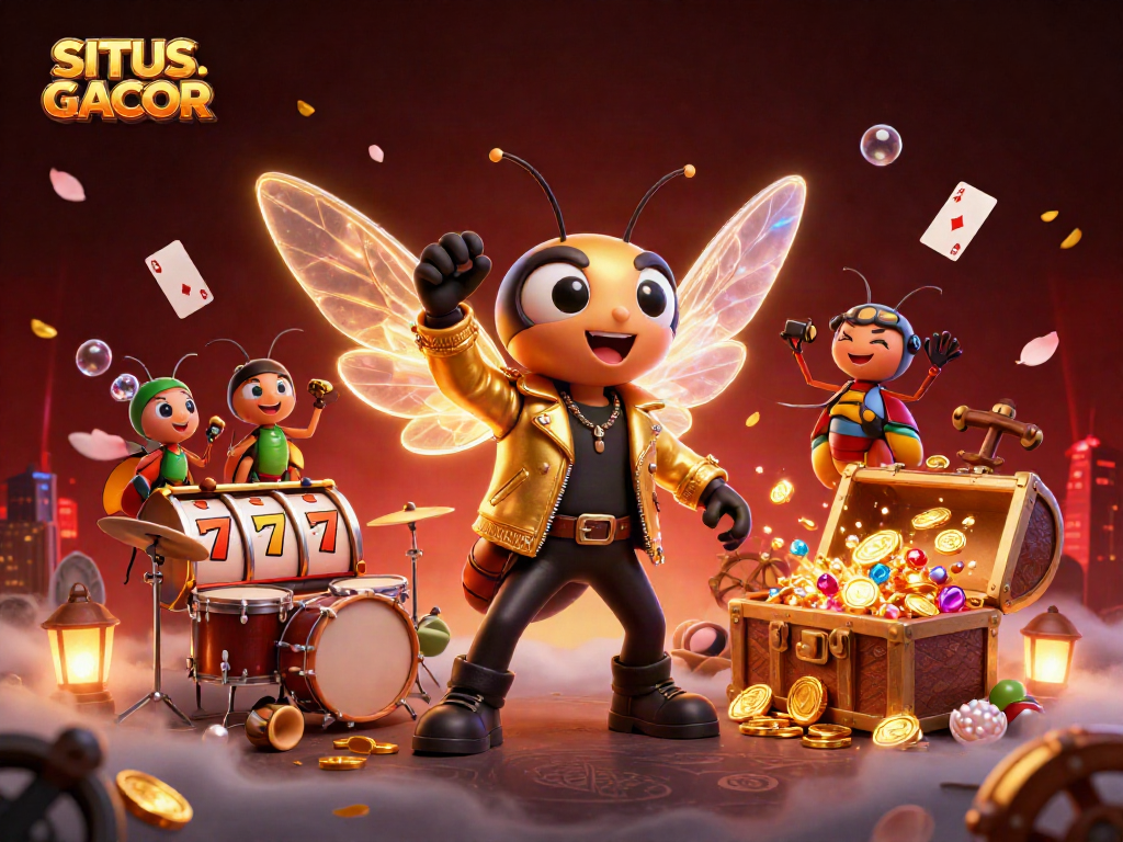 Experience excitement with SITUS GACOR: A vibrant casino scene featuring animated characters and thrilling game elements.