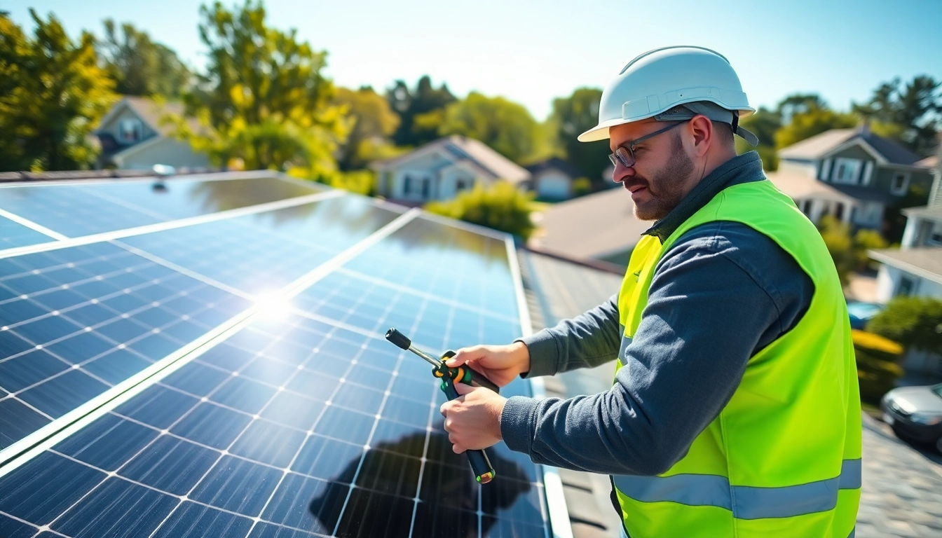 Solving solar repairs efficiently, showcasing a skilled solar repair company New Jersey expert at work.