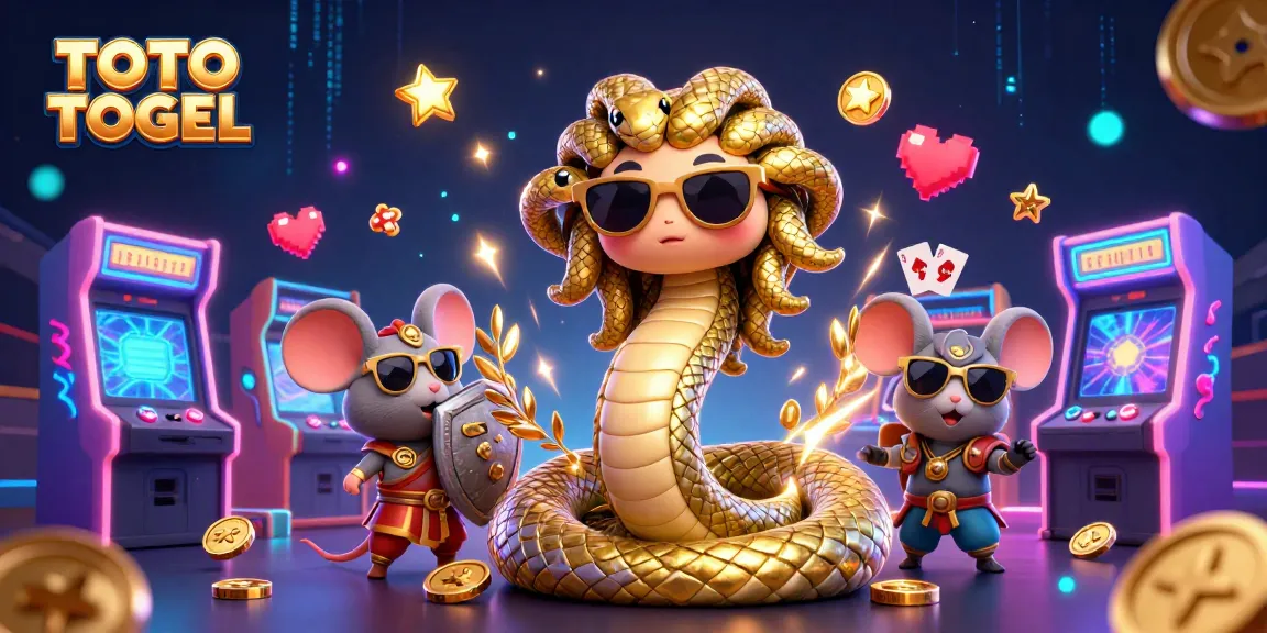 Engage with TOTO TOGEL by playing in a vibrant, detailed casino environment featuring unique characters and games.
