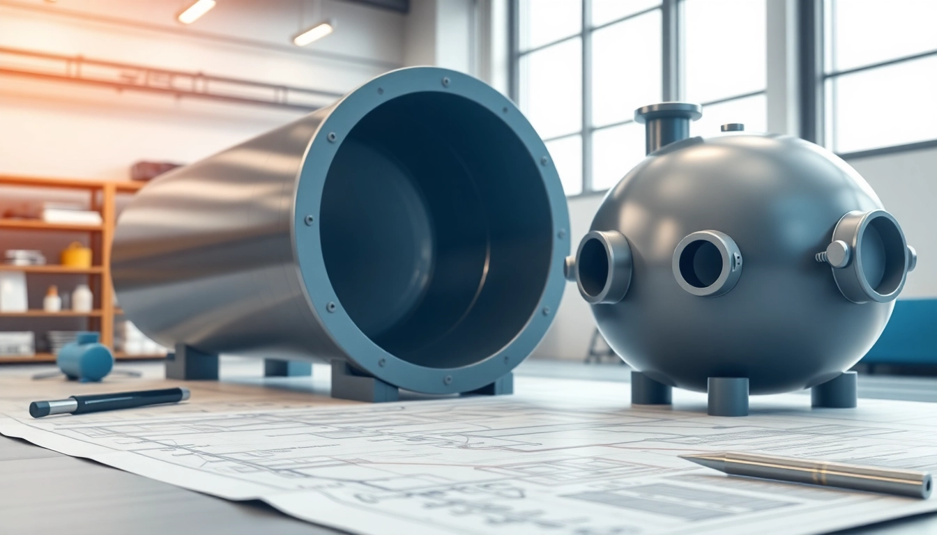 Visual representation of Pressure Vessel Design showcasing engineering tools and blueprints.