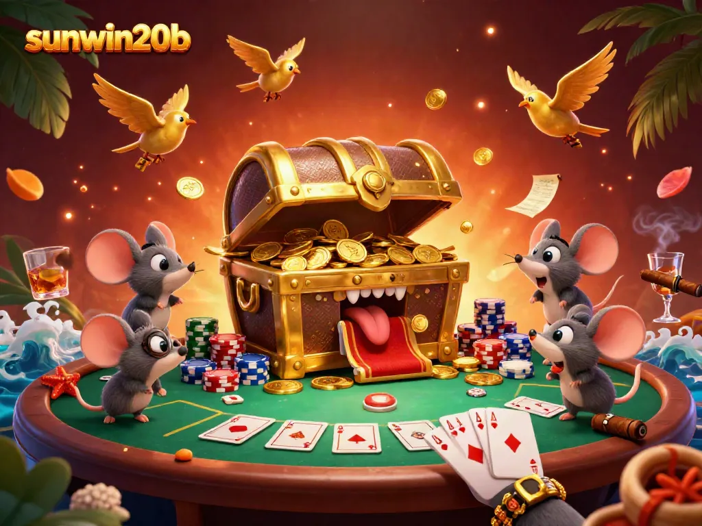Engage in thrilling gameplay at sunwin20b with a vibrant 3D casino illustration bringing excitement to life.