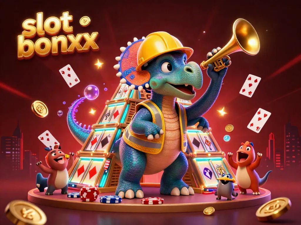Experience thrilling slot bonus celebrations with lively characters and vibrant casino elements in this dynamic illustration.