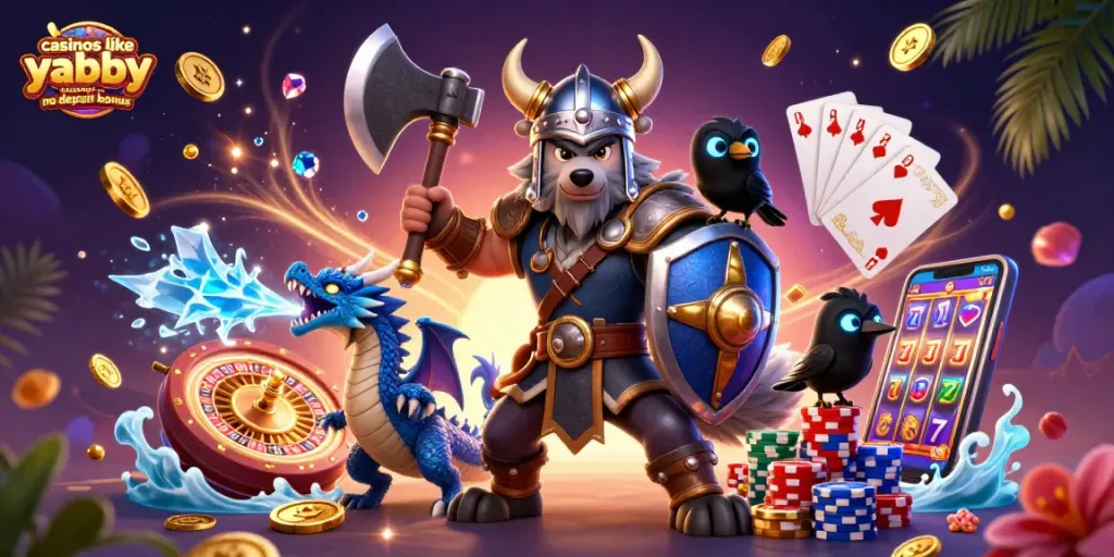 Win big at casinos like yabby casino no deposit bonus with this dynamic illustration featuring exciting gameplay.