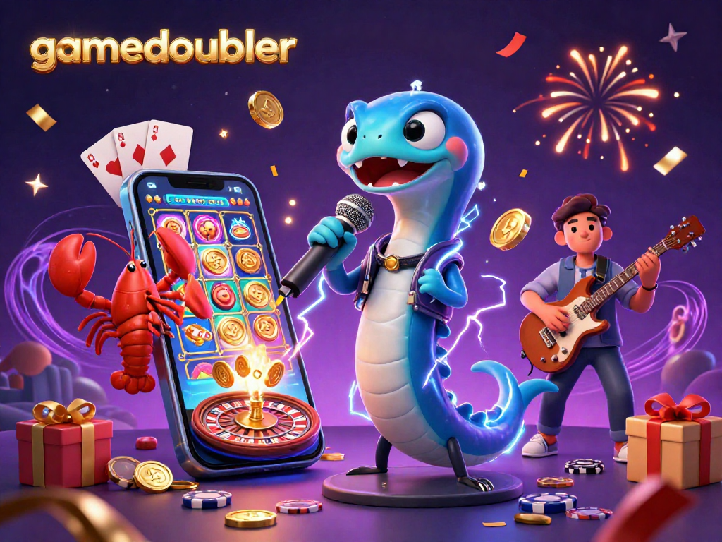 Experience exciting slots with gamedoubler in a lively underwater casino scene filled with colorful elements.