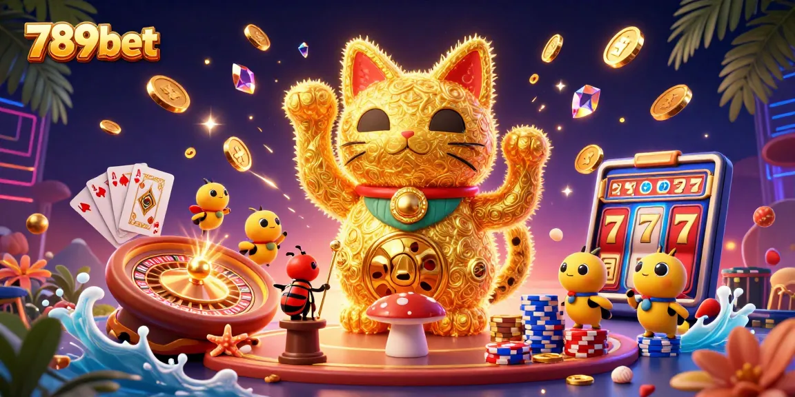 Players enjoy winning moments at 789bet with vibrant casino symbols and golden fireflies.