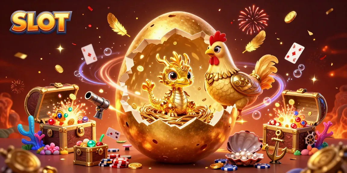 Experience the thrill of SLOT with a golden dragon and poker chips amidst a vibrant casino setting.