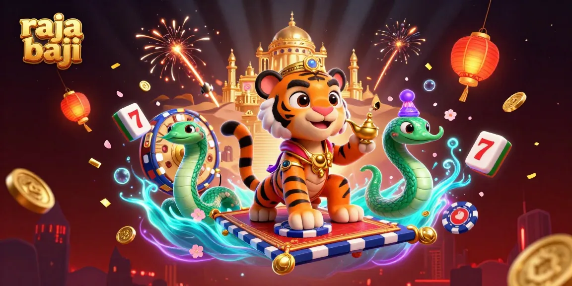 Engage in the thrilling world of raja baji casino games with a vibrant Arabian Nights scene.
