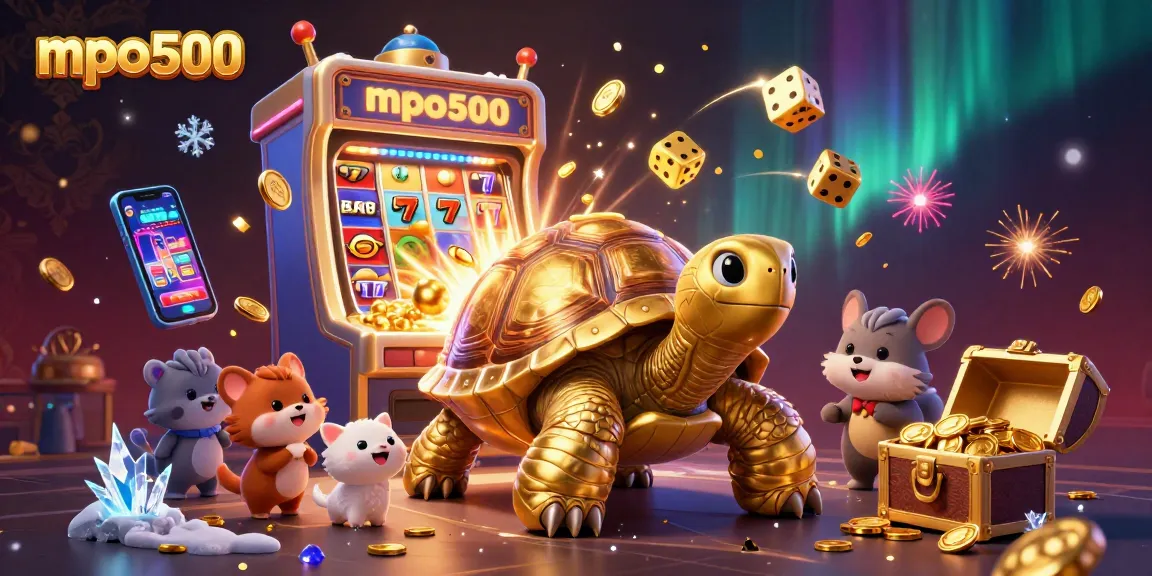 Experience the excitement of mpo500 with a vibrant pinball-themed casino scene full of jackpots and treasures.