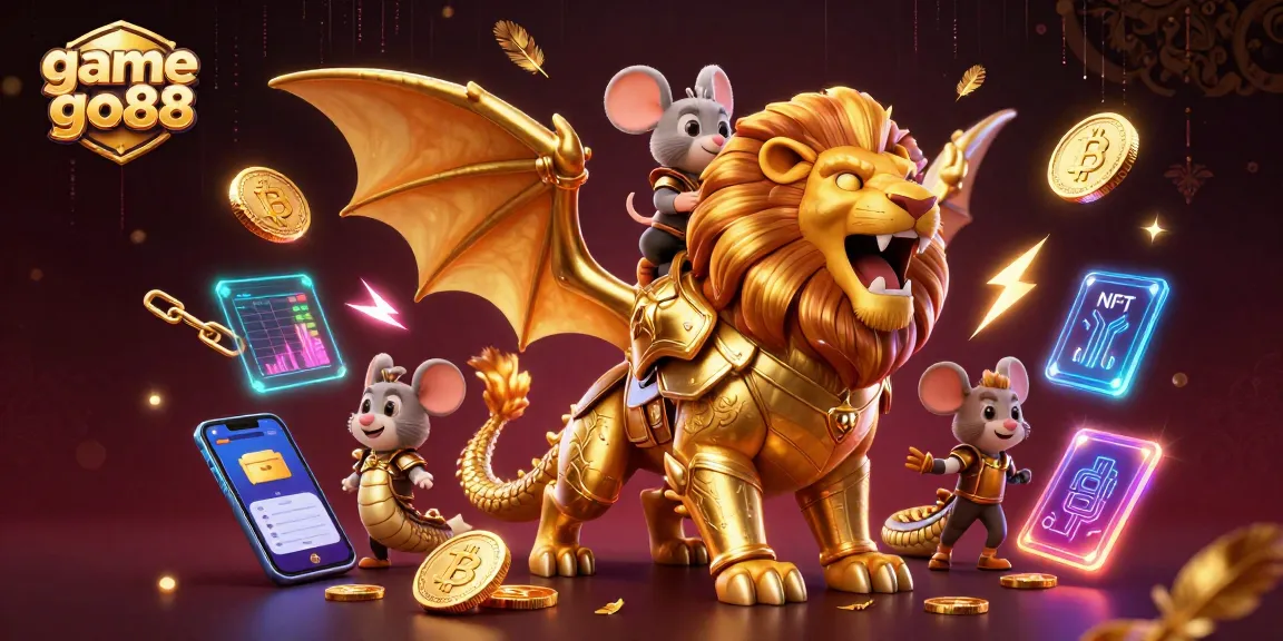 Experience thrilling action with game go88 featuring a triumphant chimera and vibrant digital elements.