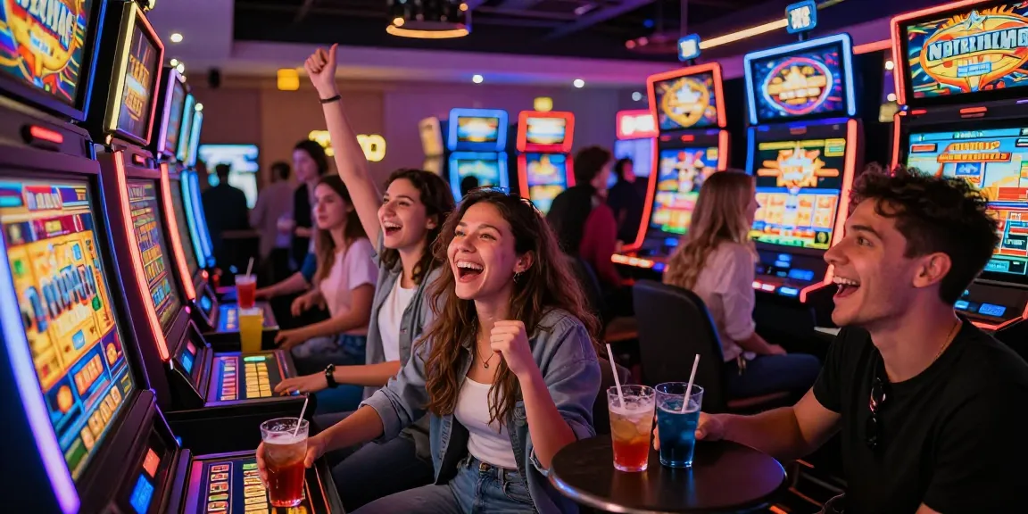 Group enjoying slot qris 5000 games in dynamic casino atmosphere.