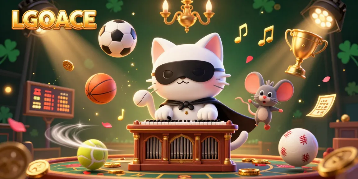 LGOACE engages sports betting with a lively 3D casino illustration, showcasing unique characters and vibrant elements.