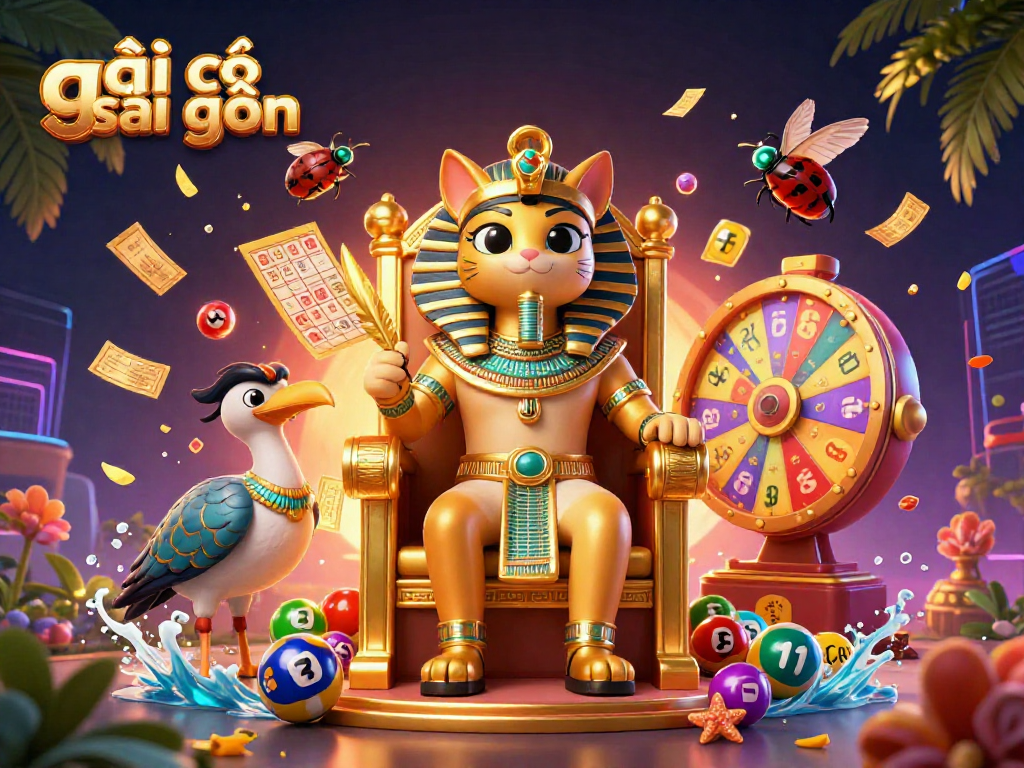 Engaging 3D illustration depicting 게임 elements in a dynamic scene, promoting gái gọi sài gòn
