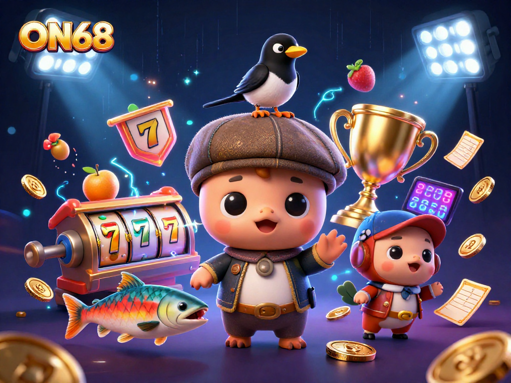 Experience exhilarating gameplay at ON68 with colorful slots and dynamic cartoon characters!