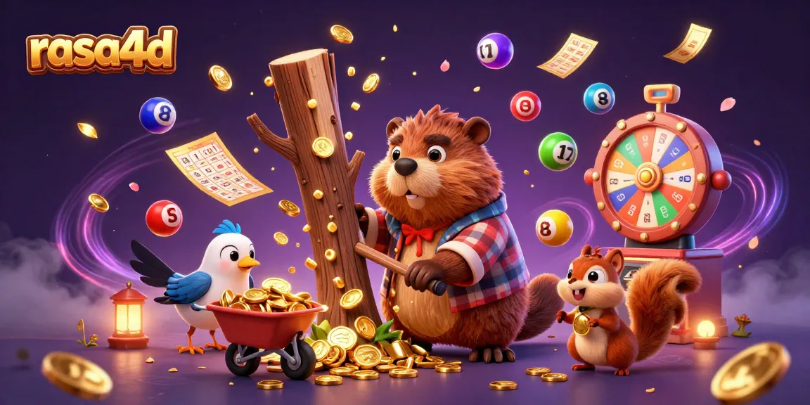 Memenangkan jackpot di rasa4d dengan beaver pemarah dan suasana meriah yang penuh koin emas.