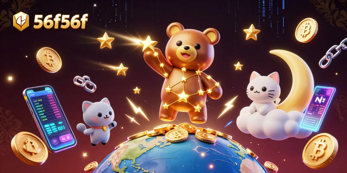 Win big with 56f56f in this vibrant cartoon illustration of a cosmic casino experience.