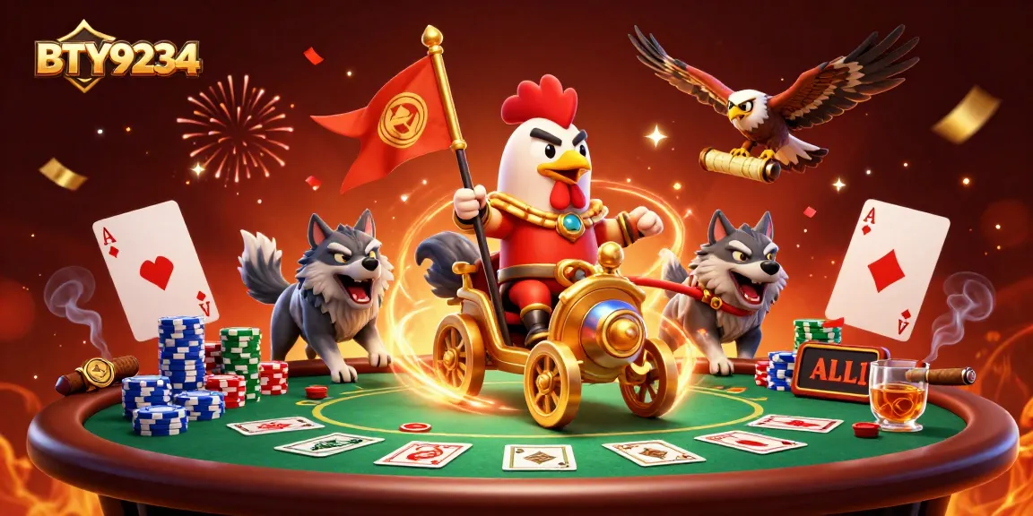 Engage with BTY9234's vibrant 3D casino scene featuring poker and championship excitement.