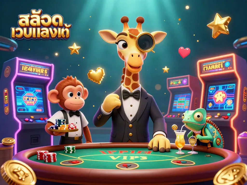 สนุกสนานกับสล็อตเว็บตรงแท้ ขณะที่ยีราฟสุดหรูและเพื่อนๆ เล่นเกมคาสิโนสนุกๆ