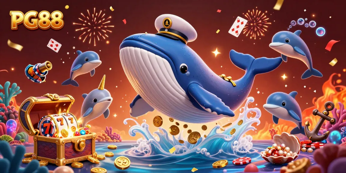 Experience PG88's online gaming adventure with vibrant casino elements and playful characters.