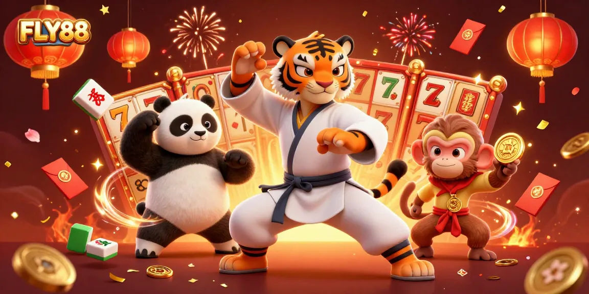 Engage in thrilling slots at FLY88 with dynamic characters and festive elements.