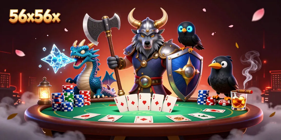 Jogue com 56x56x e encare o emocionante mundo do poker com um guerreiro e dragão!