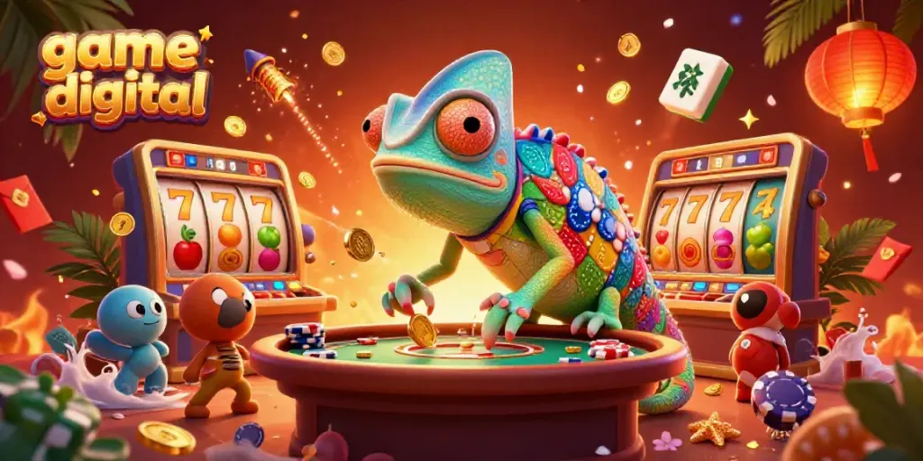 Engage in game digital with a vibrant casino scene showcasing luck and excitement.