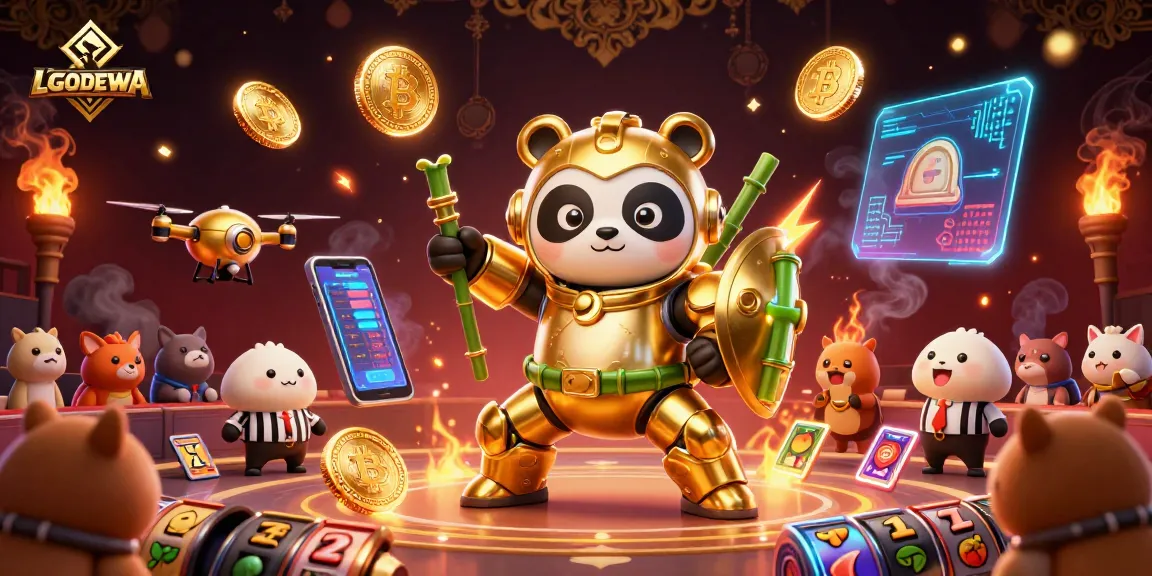 Experience thrilling wins at LGODEWA with vibrant slot games and crypto elements in this dynamic scene.