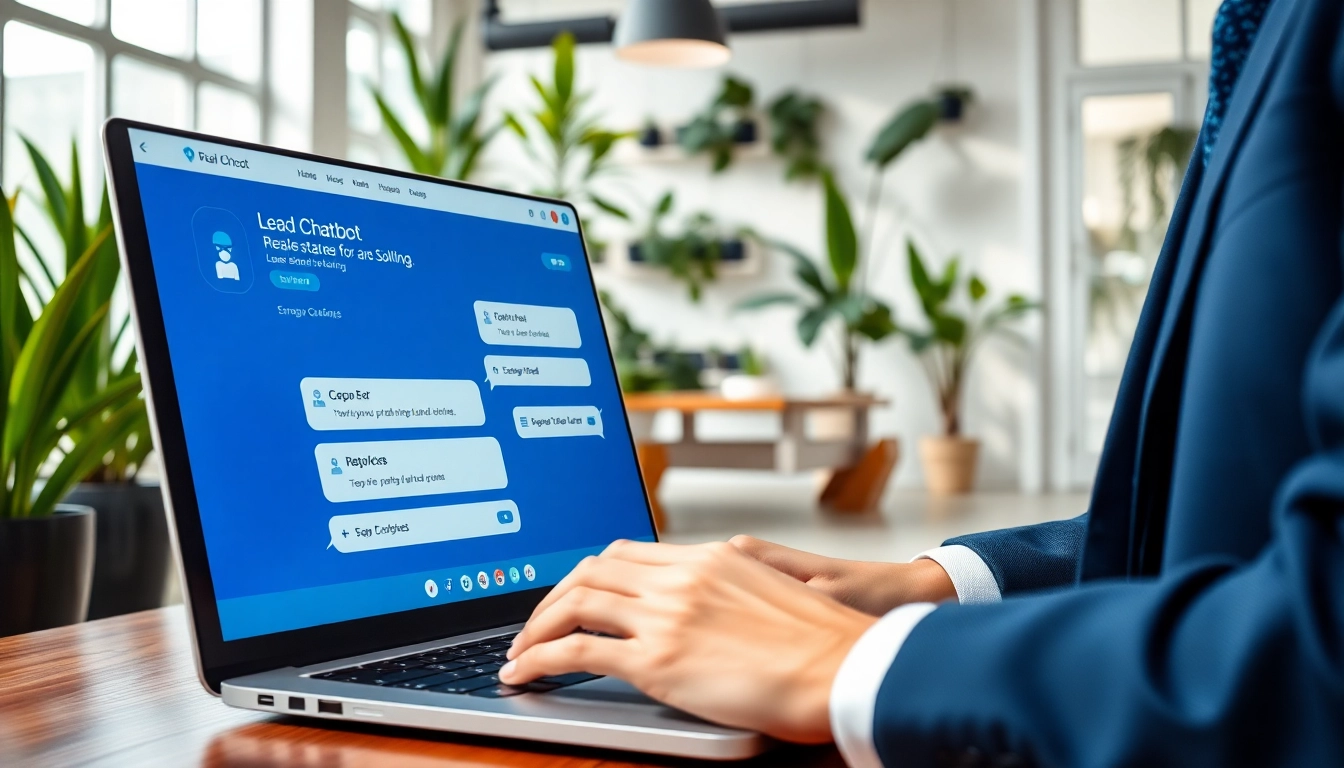 Engaging with an AI chatbot for real estate lead capture on a modern website interface.