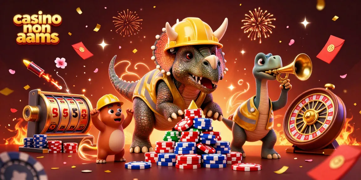 Scopri i migliori giochi nei casino non AAMS con un triceratops che costruisce torri di fiches.